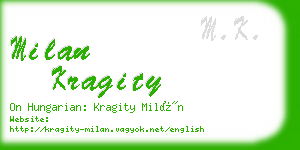 milan kragity business card